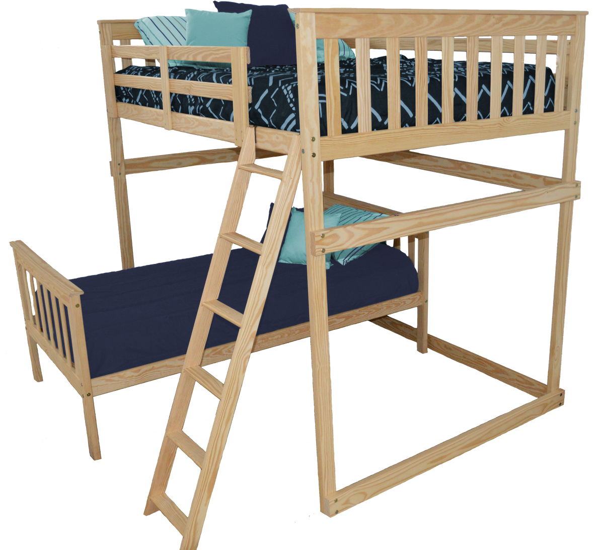 Mission Loft Bed w Side Ladder - The Charming Bench Company