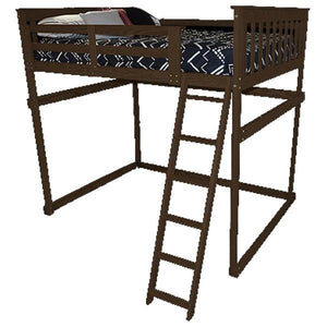 Mission Loft Bed w Side Ladder - The Charming Bench Company