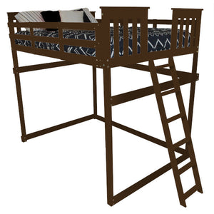 Mission Loft Bed with End Ladder - The Charming Bench Company