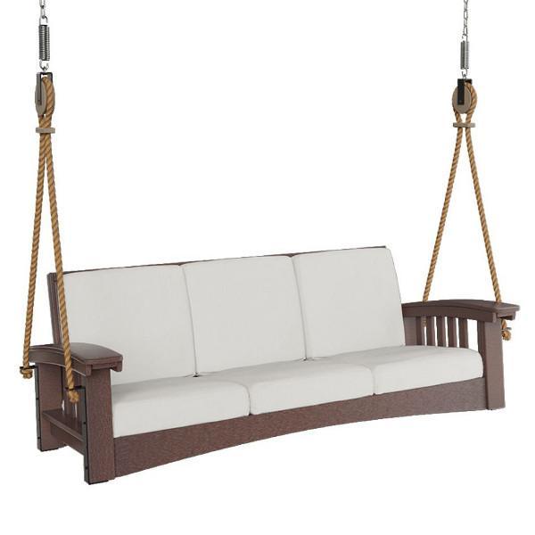 Mission Sofa Rope Swing Porch Swing Brown / Canvas Natural / Cypress
