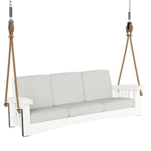 Mission Sofa Rope Swing Porch Swing White / Canvas Natural / Cypress