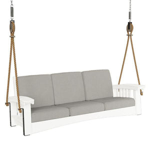 Mission Sofa Rope Swing Porch Swing White / Cast Ash / Cypress