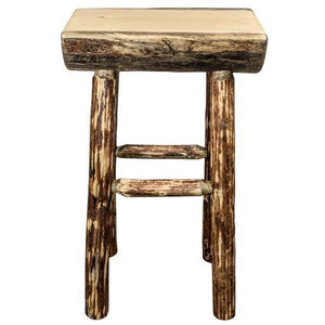 Montana Woodworks Glacier Country Half Log Barstool with Exterior Stain Finish Barstool