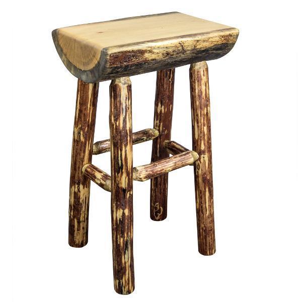 Montana Woodworks Glacier Country Half Log Barstool with Exterior Stain Finish Barstool