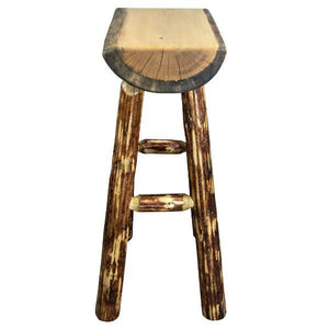 Montana Woodworks Glacier Country Half Log Barstool with Exterior Stain Finish Barstool