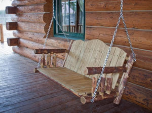 Montana Woodworks Glacier Country Log Porch Swing Porch Swings No