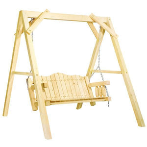 Montana Woodworks Homestead Lawn Swing with "A" Frame Porch Swings Clear Exterior Finish / No