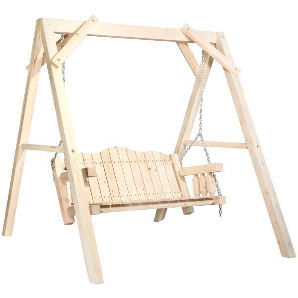 Montana Woodworks Homestead Lawn Swing with &quot;A&quot; Frame Porch Swings Ready to Finish / No