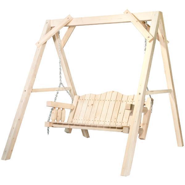Montana Woodworks Homestead Lawn Swing with &quot;A&quot; Frame Porch Swings Ready to Finish / No