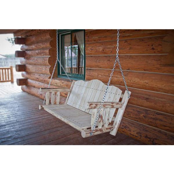 Montana Woodworks Log Porch Swing Porch Swings Ready to Finish / No