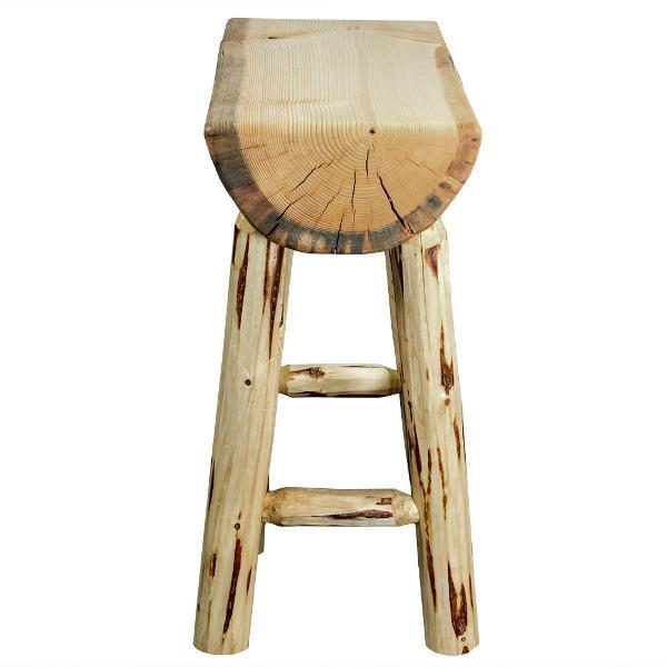 Montana Woodworks Montana Counter Height Half Log Barstool with Exterior Stain Finish Barstool