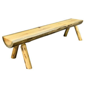 Montana Woodworks Montana Half Log Bench Garden Benches 4ft