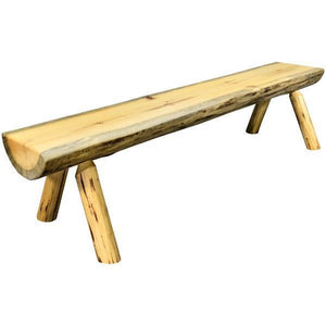 Montana Woodworks Montana Half Log Bench Garden Benches 4ft