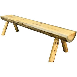 Montana Woodworks Montana Half Log Bench Garden Benches 4ft