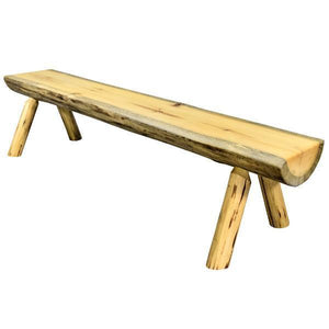 Montana Woodworks Montana Half Log Bench Garden Benches 4ft