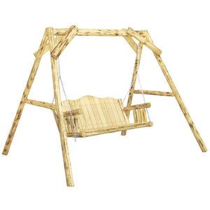 Montana Woodworks Montana Lawn Swing with "A" Frame Porch Swings Exterior Stain Finish / No