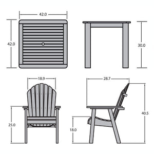 Muskoka 5pc Square Bistro Dining Set Dining Set