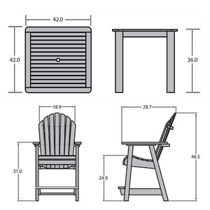 Muskoka 5pc Square Counter Bistro Dining Set Dining Set