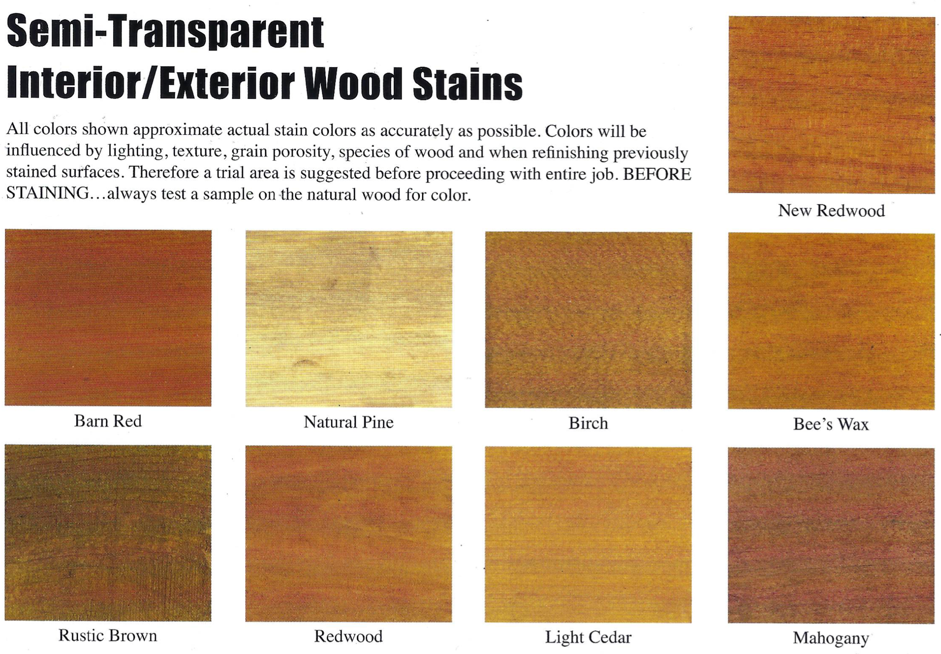 Interior Wood Stain - Exterior Wood Stain - Furniture Stain