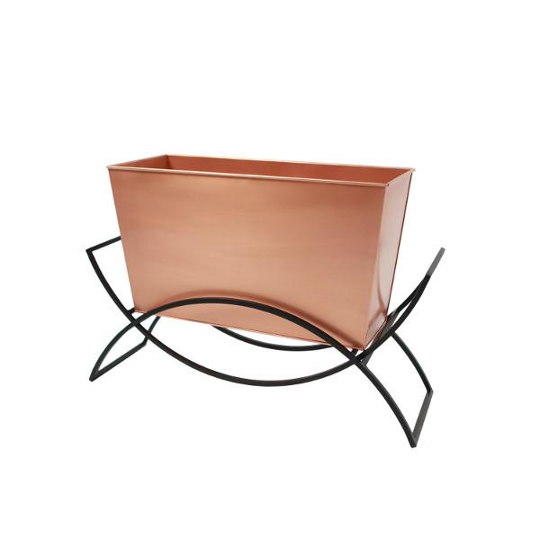 Odile Planter with Copper Plated Flower Box Planter with Flower Box