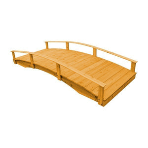 Oriental Garden Bridge Garden Bridge 4' x 10' / Natural Stain