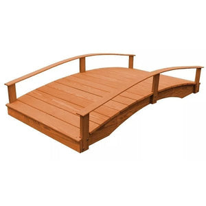 Oriental Garden Bridge Garden Bridge 4' x 8' / Cedar Stain