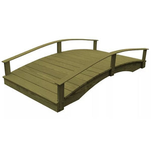 Oriental Garden Bridge Garden Bridge 4' x 8' / Linden Leaf Stain