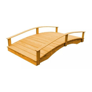 Oriental Garden Bridge Garden Bridge 4' x 8' / Natural Stain