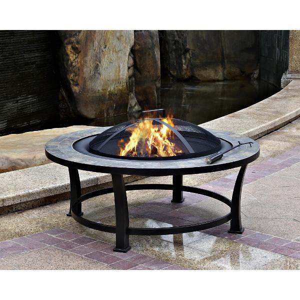 Wood Burning Best Patio Fire Pit Table Outdoor Slate Top Wood