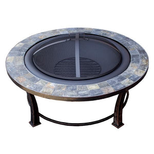 Outdoor Slate Top Wood Burning Fire Pit Fire Pits