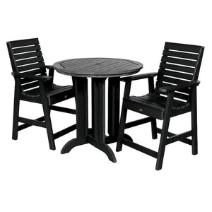 Outdoor Weatherly 3pc Round Counter Height Dining Set Dining Set