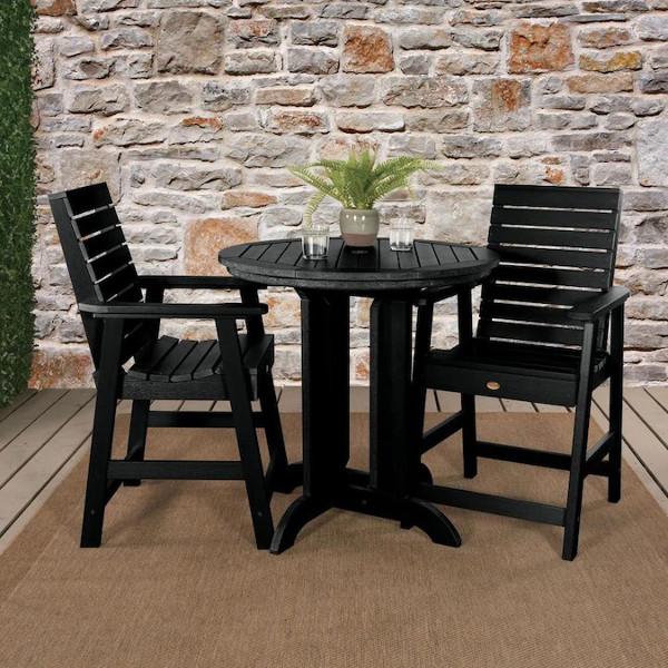 Outdoor Weatherly 3pc Round Counter Height Dining Set Dining Set