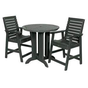 Outdoor Weatherly 3pc Round Counter Height Dining Set Dining Set