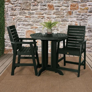 Outdoor Weatherly 3pc Round Counter Height Dining Set Dining Set
