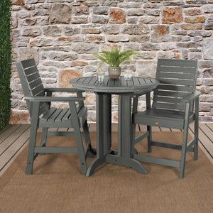Outdoor Weatherly 3pc Round Counter Height Dining Set Dining Set