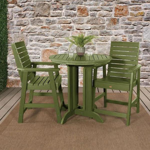 Outdoor Weatherly 3pc Round Counter Height Dining Set Dining Set