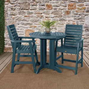 Outdoor Weatherly 3pc Round Counter Height Dining Set Dining Set