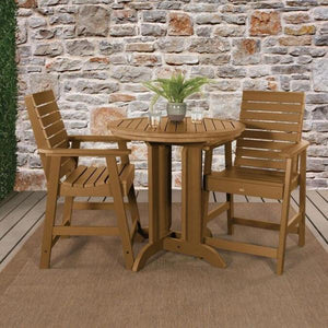 Outdoor Weatherly 3pc Round Counter Height Dining Set Dining Set