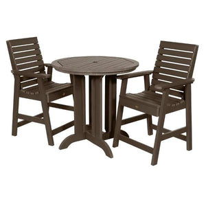 Outdoor Weatherly 3pc Round Counter Height Dining Set Dining Set