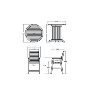 Outdoor Weatherly 3pc Round Counter Height Dining Set Dining Set