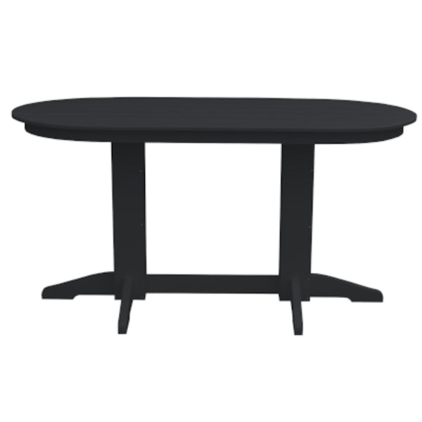 Oval Counter Table Dining Table 6ft / Black / Without Umbrella Hole