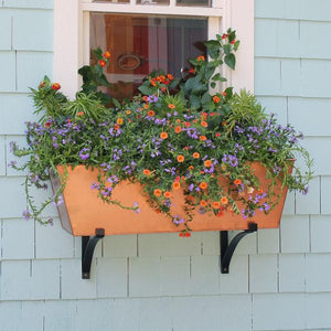 Plain Copper Flower Box Flower Box / copper window box