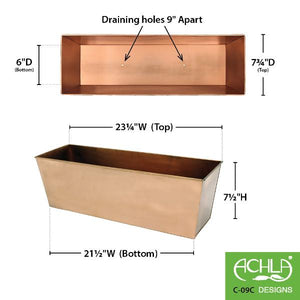 Plain Copper Flower Box Flower Box / copper window box