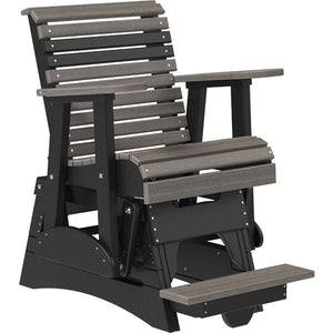 Plain Poly Balcony Glider Chair Outdoor Glider 2ft / Coastal Gray & Black