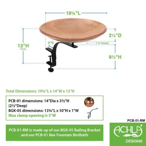 Polished Copper Birdbath Birdbath