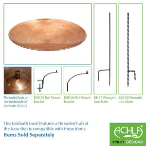 Polished Copper Birdbath Birdbath