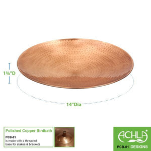 Polished Copper Birdbath Birdbath