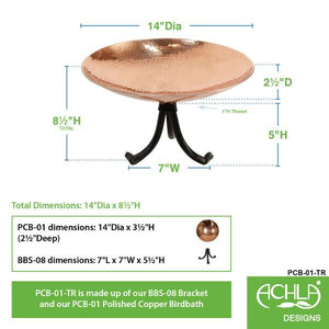 Polished Copper Birdbath Birdbath