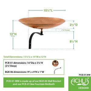 Polished Copper Birdbath Birdbath