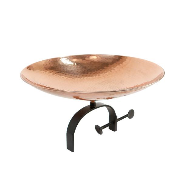 Polished Copper Birdbath Birdbath Bowl &amp; Over Rail Bracket